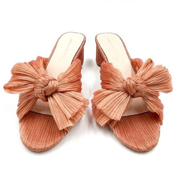 Loeffler Randall Emilia Knot Mules Sandals Bow Block Heel Slip On Sz 8 - Picture 5 of 10